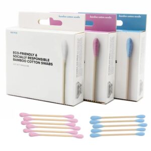 Custom Paper Box Colorful Tip Bamboo Cotton Swabs 100 Count