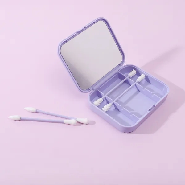 4pcs Reusable Cotton Swabs Silicone Washable Ear Buds with Mirror - Image 5