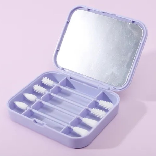 4pcs Reusable Cotton Swabs Silicone Washable Ear Buds with Mirror - Image 4