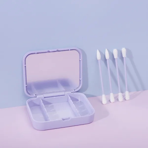 4pcs Reusable Cotton Swabs Silicone Washable Ear Buds with Mirror - Image 8