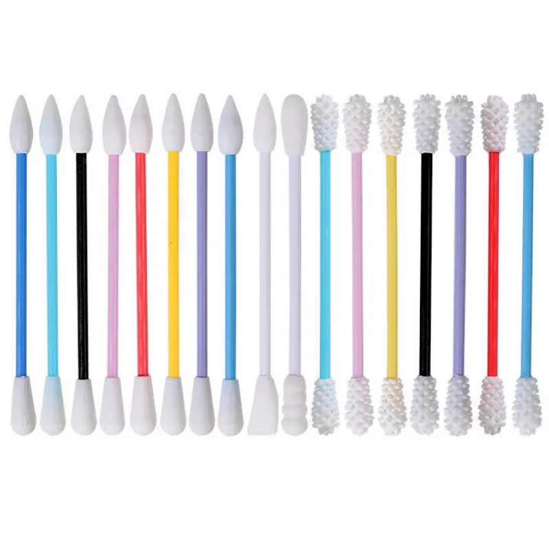 Custom Colorful Reusable Silicone Cotton Swabs Washable Ear Buds